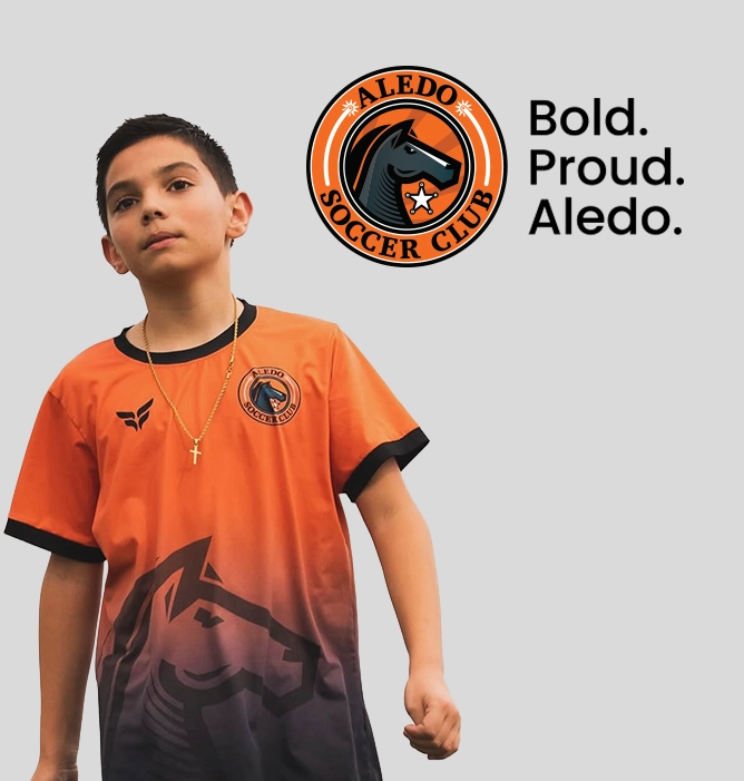 Aledo Soccer Club kit and identity